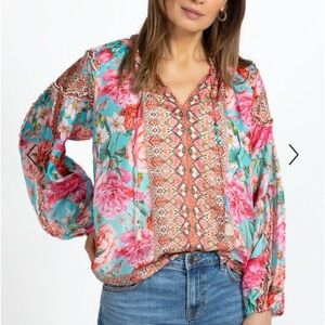Johnny Was Rose Narcisa Blouse XS